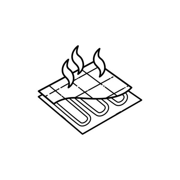 Underfloor Heating Olor Line Icon Pictogram Web Page Mobile App — Stock Vector