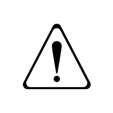 Tehlikeli siyah unsurların dikkatine. Uyarı işareti. Web sayfası için piktogram, mobil uygulama, tanıtım. UI UX Arayüz tasarım ögesi