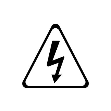 Dikkat dikkat, elektroşok siyah unsur. Dikkat, yüksek voltaj. Uyarı işareti. Web sayfası için piktogram, mobil uygulama, tanıtım. UI UX Arayüz tasarım ögesi