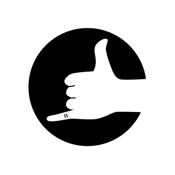 Πες Χειρονομία Χέρι Μαύρο Ανάγλυφο Εικονίδιο Σύμβολο Shaka Brah Εικονόγραμμα — Διανυσματικό Αρχείο