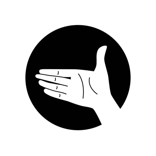 Hand Gesture Shake Hand Black Glyph Icon Partnership Symbol Pictogram — Stock Vector