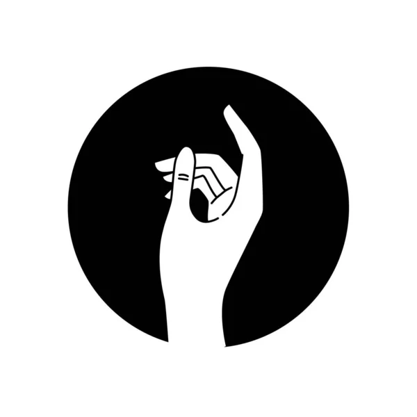 Kézmozdulattal Tartsa Kézjel Fekete Ikon Piktogram Weboldalra Mobil Alkalmazásra Promóra — Stock Vector