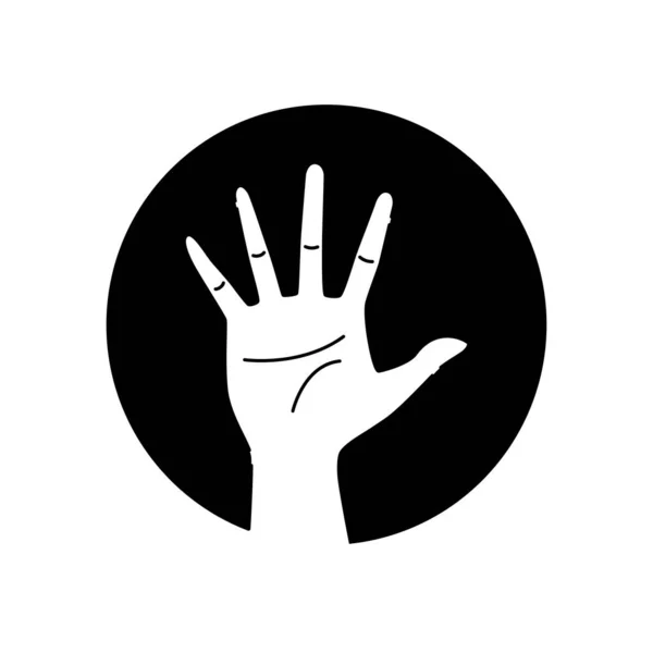 5本の指が黒のアイコンをジェスチャー ジェスチャースケッチ要素を指で構成します ウェブページ モバイルアプリ プロモーションのためのPictogram 編集可能なストローク 手描きイラスト — ストックベクタ