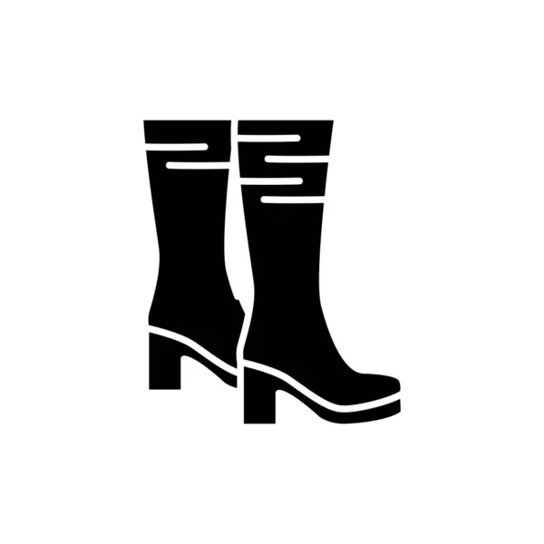Ботинки Высоком Каблуке Икона Черного Знака Пиктограмма Веб Страницы Мобильного — стоковый вектор