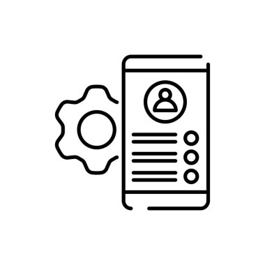 UI UX tasarım siyah çizgi simgesi. Web sayfası için piktogram, mobil uygulama, tanıtım. Düzenlenebilir vuruş.