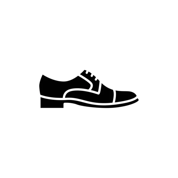 Ayakkabı Siyah Kabartma Simgesi Web Sayfası Için Piktogram Mobil Uygulama — Stok Vektör