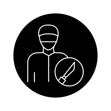 Cerrah renk çizgisi ikonu. Konu madde uzmanı. Web sayfası için piktogram, mobil uygulama, tanıtım. UI UX GUI tasarım elemanı. Düzenlenebilir vuruş.