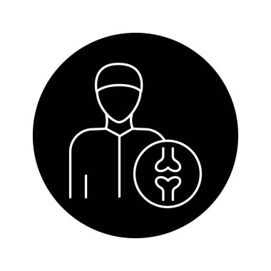 Ortopedi renkli çizgi simgesi. Konu madde uzmanı. Web sayfası için piktogram, mobil uygulama, tanıtım. UI UX GUI tasarım elemanı. Düzenlenebilir vuruş.