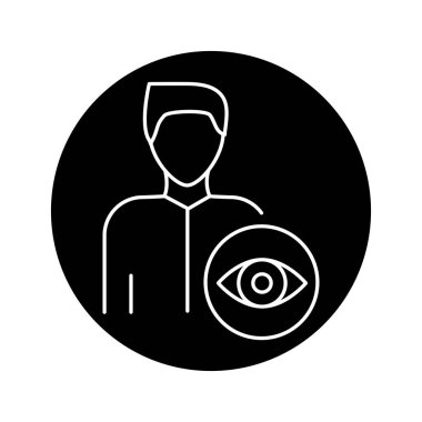 Oftalmolog renk çizgisi simgesi. Konu madde uzmanı. Web sayfası için piktogram, mobil uygulama, tanıtım. UI UX GUI tasarım elemanı. Düzenlenebilir vuruş.