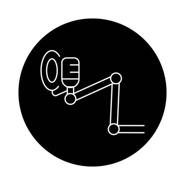 Podcast mikrofon renk çizgisi simgesi. Yayıncılık. Web sayfası, mobil uygulama, düğme, logo için imza. Düzenlenebilir vuruş.