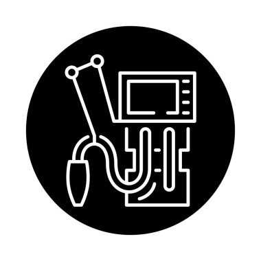 Ciğerlerdeki yapay havalandırma renk çizgisi simgesi. Web sayfası, mobil uygulama, düğme, logo için imza. Düzenlenebilir vuruş.