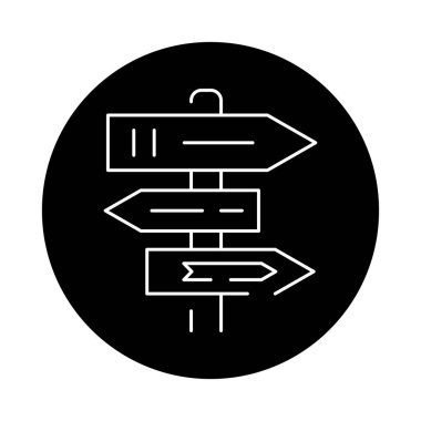 Yönlü ok yolu renk çizgisi simgesi. Şehir rehberi. Kamu navigasyonu. Web sayfası, mobil uygulama, düğme, logo için imza. Düzenlenebilir vuruş.