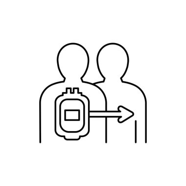 Kas nakli renk çizgisi simgesi. Organ bağışçısı. Web sayfası için piktogram, mobil uygulama, tanıtım. UI UX GUI tasarım elemanı. Düzenlenebilir vuruş.