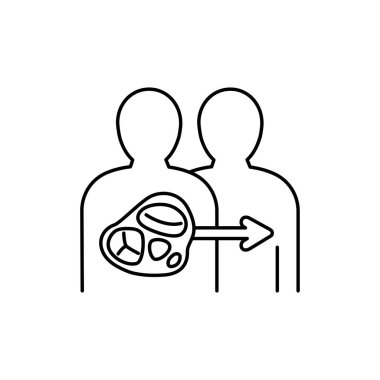 Vana nakli renk çizgisi simgesi. Organ bağışçısı. Web sayfası için piktogram, mobil uygulama, tanıtım. UI UX GUI tasarım elemanı. Düzenlenebilir vuruş.