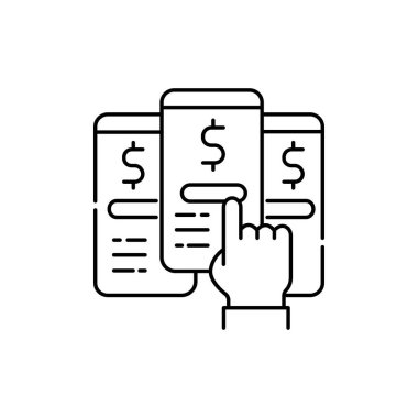 Gümrük tarifesi renk çizgisi simgesi seçimi. Web sayfası için piktogram, mobil uygulama, tanıtım. UI UX GUI tasarım elemanı. Düzenlenebilir vuruş.