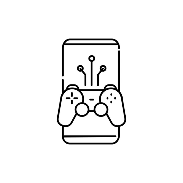 Juego Streaming Icono Línea Color Del Teléfono Pictograma Para Página — Vector de stock