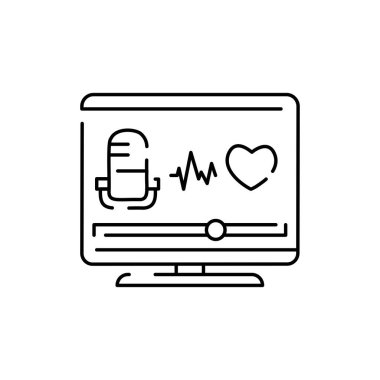 PC renk çizgisi simgesinde müzik çalınıyor. Sayın Başkan. Özerk duyusal meridyen tepkiler, ses dalgaları sesleri, fısıltıları ve müziği sembolize eder. Web sayfası, mobil uygulama, düğme, logo için imza. Düzenlenebilir vuruş.