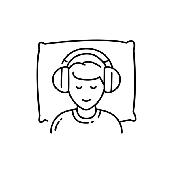 Uyku Müziği Renk Çizgisi Simgesini Dinle Sayın Başkan Özerk Duyusal — Stok Vektör