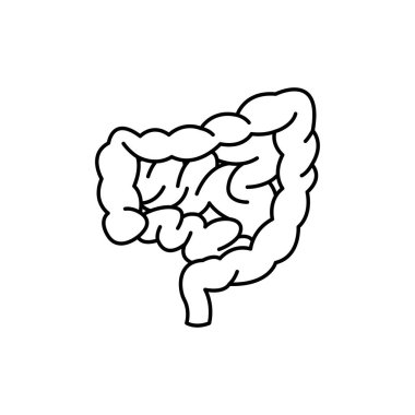 İnsan bağırsakları renk çizgisi simgesi. Web sayfası için piktogram, mobil uygulama, tanıtım. UI UX GUI tasarım elemanı. Düzenlenebilir vuruş.