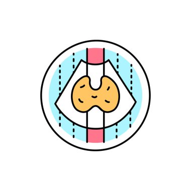 Endokrinoloji renk çizgisi simgesi. Web sayfası için piktogram, mobil uygulama, tanıtım. UI UX GUI tasarım elemanı. Düzenlenebilir vuruş.