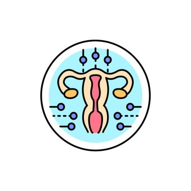 Doğum ve jinekoloji renk çizgisi ikonu. Web sayfası için piktogram, mobil uygulama, tanıtım. UI UX GUI tasarım elemanı. Düzenlenebilir vuruş.