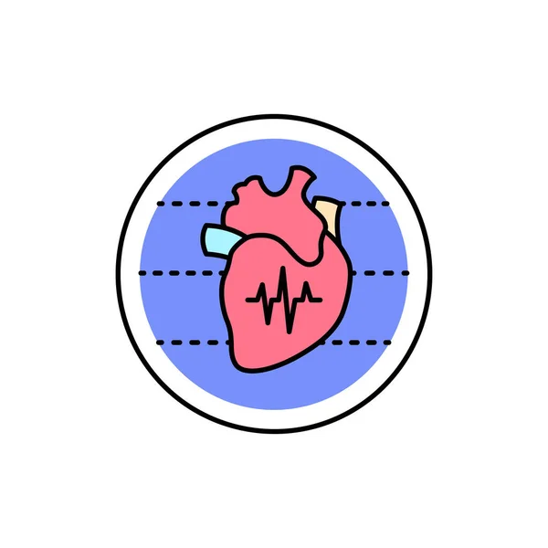 Cardiologia Ícone Linha Cores Pictograma Para Página Web Aplicativo Móvel — Vetor de Stock