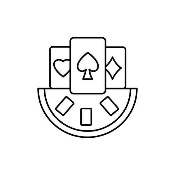 Ícone Linha Olor Poker Pictograma Para Página Web Aplicativo Móvel — Vetor de Stock