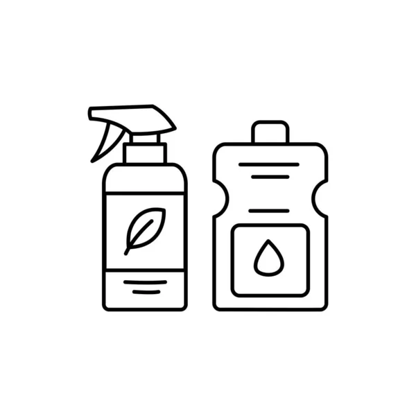 Öko Haushalt Saubere Produkte Farbe Linie Symbol Piktogramm Für Webseite — Stockvektor