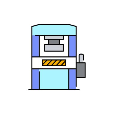 Kaynak makinesi renk çizgisi simgesi. Web sayfası için piktogram, mobil uygulama, tanıtım. UI UX GUI tasarım elemanı. Düzenlenebilir vuruş.