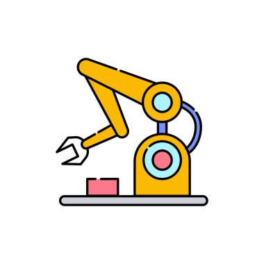 Robotik renk çizgisi simgesi. Web sayfası için piktogram, mobil uygulama, tanıtım. UI UX GUI tasarım elemanı. Düzenlenebilir vuruş.