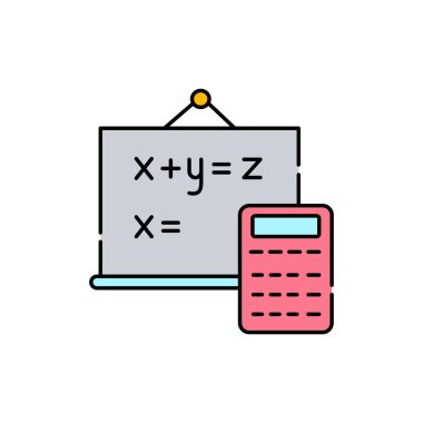 Matematik renk çizgisi simgesi. Web sayfası, mobil uygulama, tanıtım için resim grafiği.