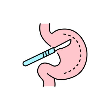 Mide cerrahisi renk çizgisi ikonu. Web sayfası için piktogram, mobil uygulama, tanıtım. UI UX GUI tasarım elemanı. Düzenlenebilir vuruş.