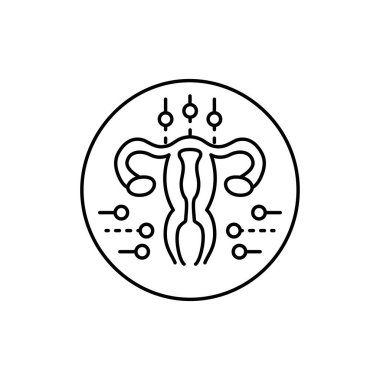 Doğum ve jinekoloji renk çizgisi ikonu. Web sayfası için resim grafiği, mobil uygulama