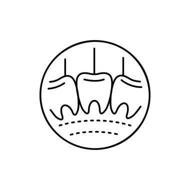 Stomatoloji renk çizgisi simgesi. Web sayfası için resim grafiği, mobil uygulama