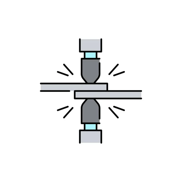 Spot Welding Olor Line Icon Pictogram Web Page Mobile App — Stock Vector