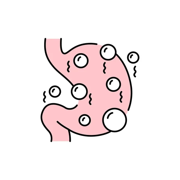 Flatulence Olor Line Icon 페이지를 Pictogram 모바일 Gui 뇌졸중 — 스톡 벡터