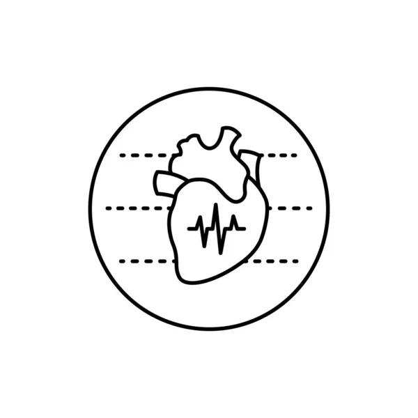 Ikona linii kolorów kardiologicznych. Piktogram strony internetowej, aplikacja mobilna — Wektor stockowy