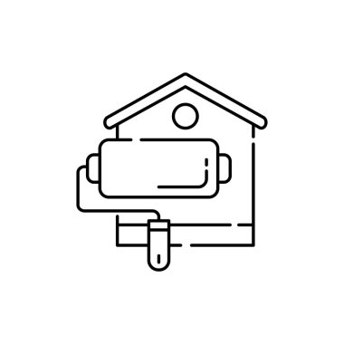 Ön cephe bitiş çizgisi simgesi. Web sayfası için piktogram, mobil uygulama, tanıtım. UI UX GUI tasarım elemanı. Düzenlenebilir vuruş.