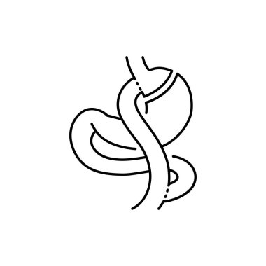 Gastrik baypas (Roux-en-Y) renk çizgisi simgesi. Web sayfası için piktogram, mobil uygulama, tanıtım. UI UX GUI tasarım elemanı. Düzenlenebilir vuruş.