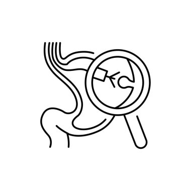 Mide biyopsisi renk çizgisi simgesi. Web sayfası için piktogram, mobil uygulama, tanıtım. UI UX GUI tasarım elemanı. Düzenlenebilir vuruş.