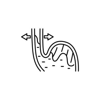 GERD renk çizgisi simgesi. Gastroözofagus reflü hastalığı. Web sayfası için piktogram, mobil uygulama, tanıtım. UI UX GUI tasarım elemanı. Düzenlenebilir vuruş.