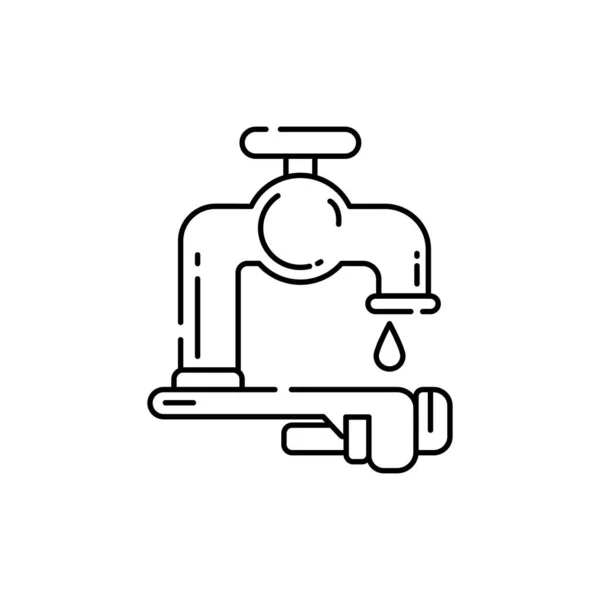 Plumbing Installation Color Line Icon Pictogram Web Page Mobile App — Stock Vector