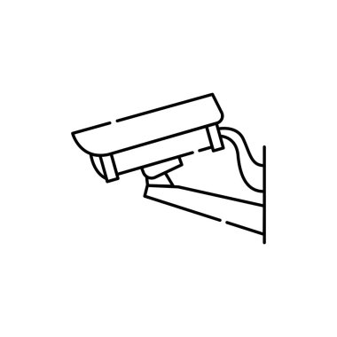 Güvenlik kamerası renk çizgisi simgesi. Web sayfası için piktogram, mobil uygulama, tanıtım. UI UX GUI tasarım elemanı. Düzenlenebilir vuruş.