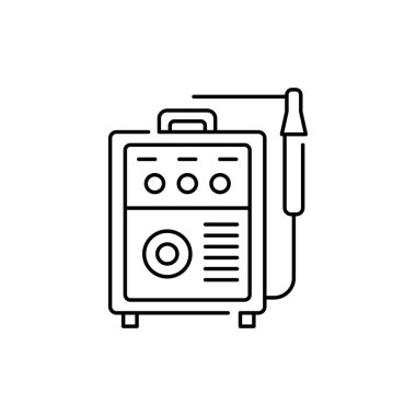 Kaynak makinesi renk çizgisi simgesi. Web sayfası için piktogram, mobil uygulama, tanıtım. UI UX GUI tasarım elemanı. Düzenlenebilir vuruş.