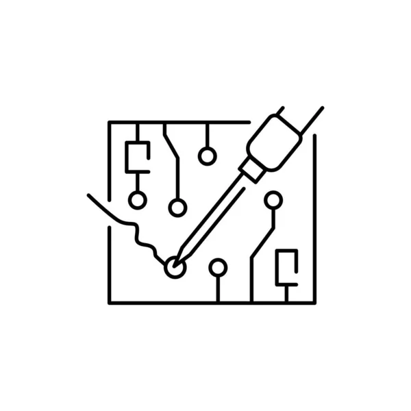 Soldering Olor Line Icon Pictogram Web Page Mobile App Promo — Stock Vector