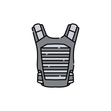 Kurşun geçirmez yelek renkli çizgi ikonu. Engelli. İzole vektör elementi. Web sayfası, mobil uygulama, tanıtım için resim çizelgesi