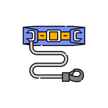 Dağcılık koşum takımı renk çizgisi simgesi. Engelli. İzole vektör elementi. Web sayfası, mobil uygulama, tanıtım için resim çizelgesi