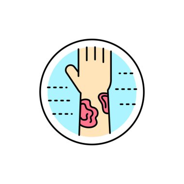 Lichen planus renk çizgisi simgesi. Dermatoloji hastalığı. İzole vektör elementi. Web sayfası, mobil uygulama, tanıtım için resim çizelgesi