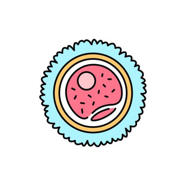 Yumurta hücresi renk çizgisi simgesi. Doğurganlık. Web sayfası için piktogram, mobil uygulama, tanıtım. UI UX GUI tasarım elemanı. Düzenlenebilir vuruş.