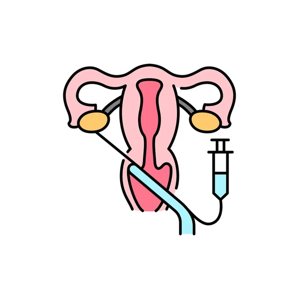 Icono Línea Color Recuperación Ovocitos Transvaginal Embarazo Pictograma Para Página — Vector de stock